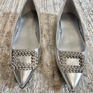 Nine West Silver Embellished Women's Shoe 8M
